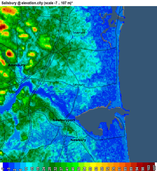 Zoom OUT 2x Salisbury, United States elevation map