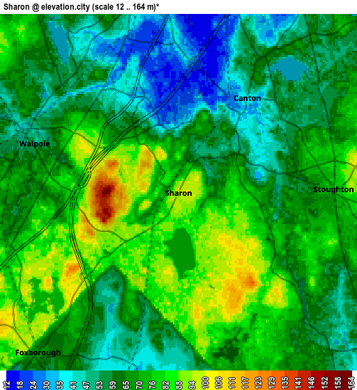 Zoom OUT 2x Sharon, United States elevation map