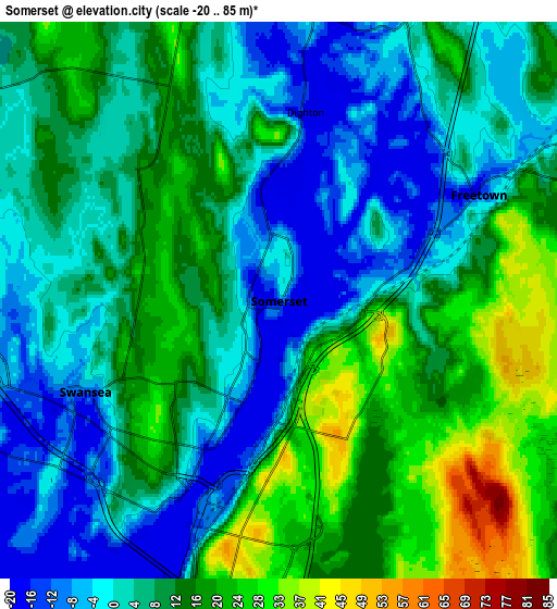 Zoom OUT 2x Somerset, United States elevation map