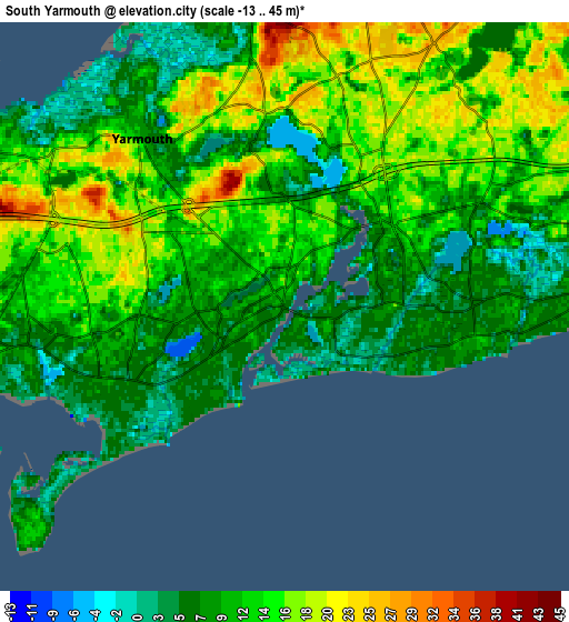 Zoom OUT 2x South Yarmouth, United States elevation map