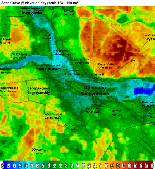 Zoom OUT 2x Shchelkovo, Russia elevation map