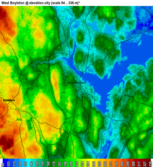 Zoom OUT 2x West Boylston, United States elevation map