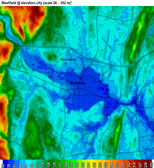 Zoom OUT 2x Westfield, United States elevation map