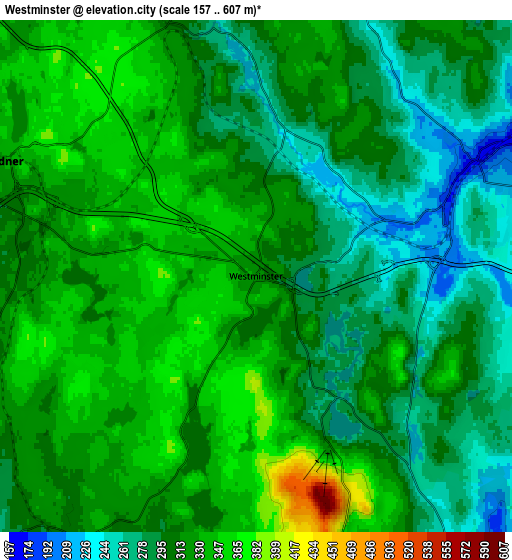 Zoom OUT 2x Westminster, United States elevation map