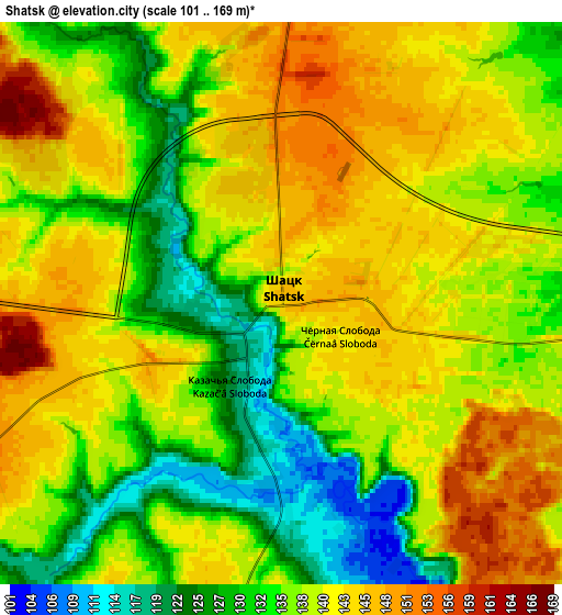 Zoom OUT 2x Shatsk, Russia elevation map