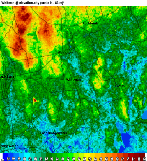 Zoom OUT 2x Whitman, United States elevation map