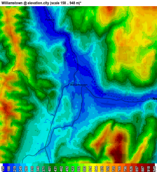 Zoom OUT 2x Williamstown, United States elevation map