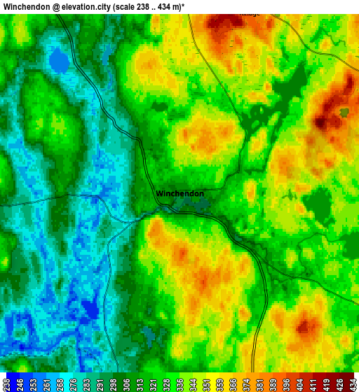 Zoom OUT 2x Winchendon, United States elevation map