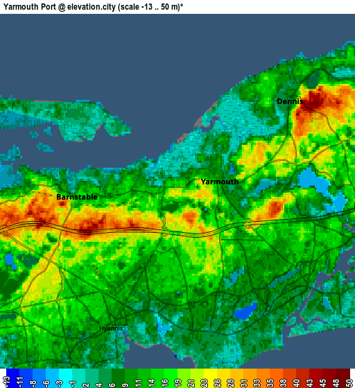 Zoom OUT 2x Yarmouth Port, United States elevation map