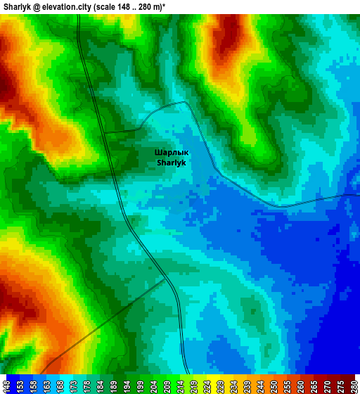 Zoom OUT 2x Sharlyk, Russia elevation map