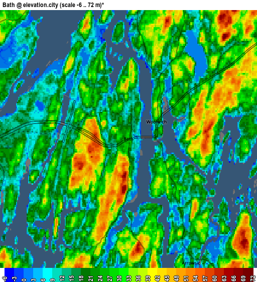 Zoom OUT 2x Bath, United States elevation map