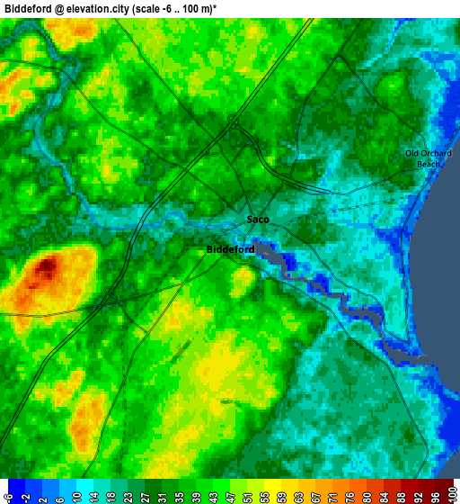 Zoom OUT 2x Biddeford, United States elevation map