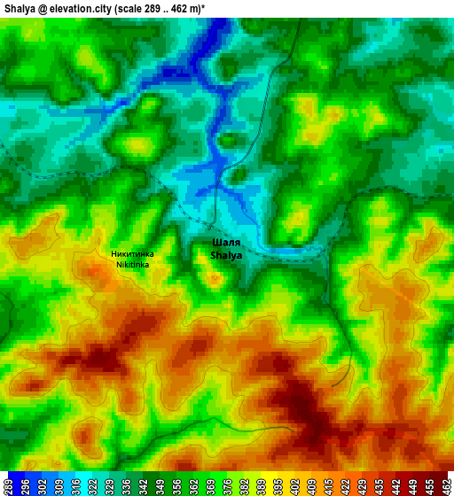 Zoom OUT 2x Shalya, Russia elevation map