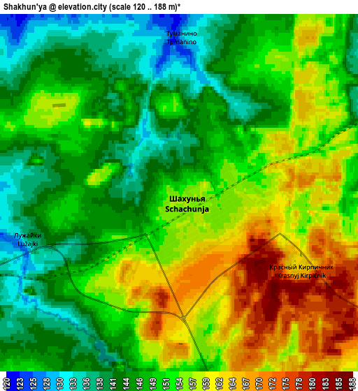 Zoom OUT 2x Shakhun’ya, Russia elevation map