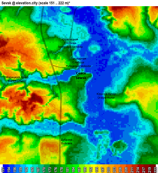 Zoom OUT 2x Sevsk, Russia elevation map