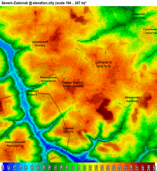 Zoom OUT 2x Severo-Zadonsk, Russia elevation map