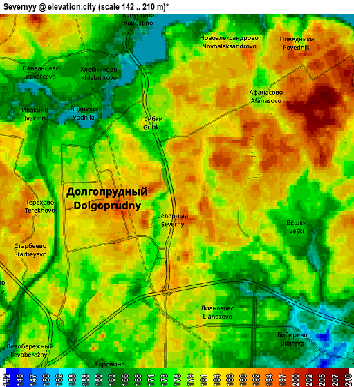 Zoom OUT 2x Severnyy, Russia elevation map
