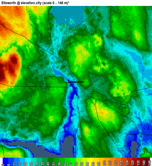 Zoom OUT 2x Ellsworth, United States elevation map