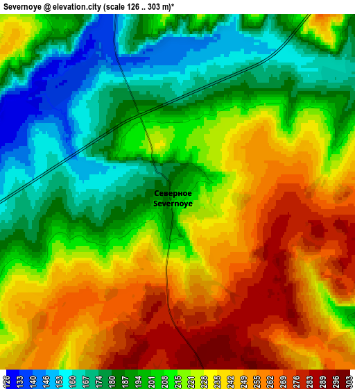 Zoom OUT 2x Severnoye, Russia elevation map