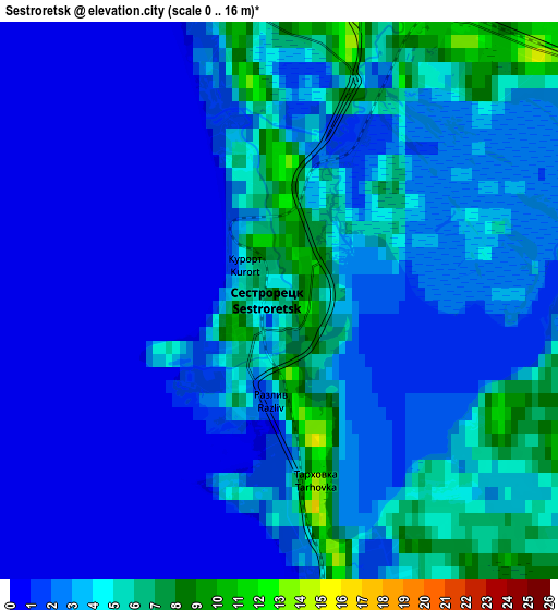 Zoom OUT 2x Sestroretsk, Russia elevation map