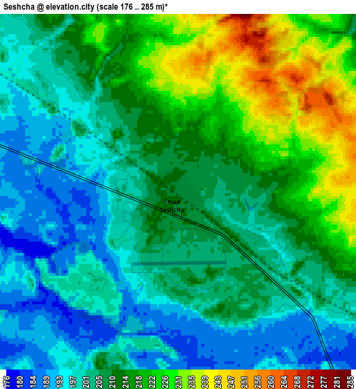 Zoom OUT 2x Seshcha, Russia elevation map