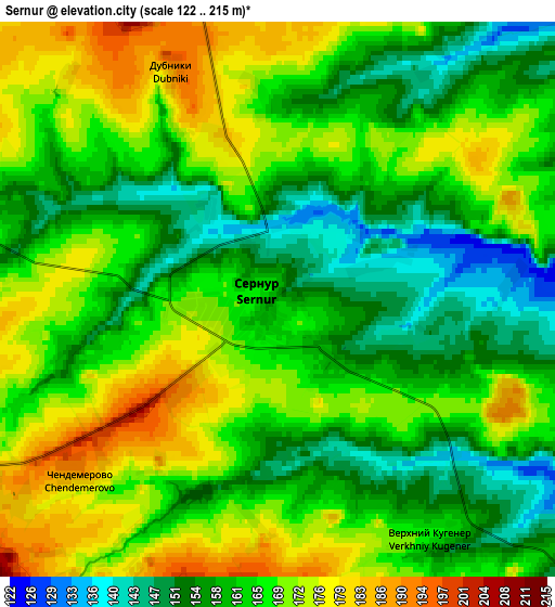 Zoom OUT 2x Sernur, Russia elevation map