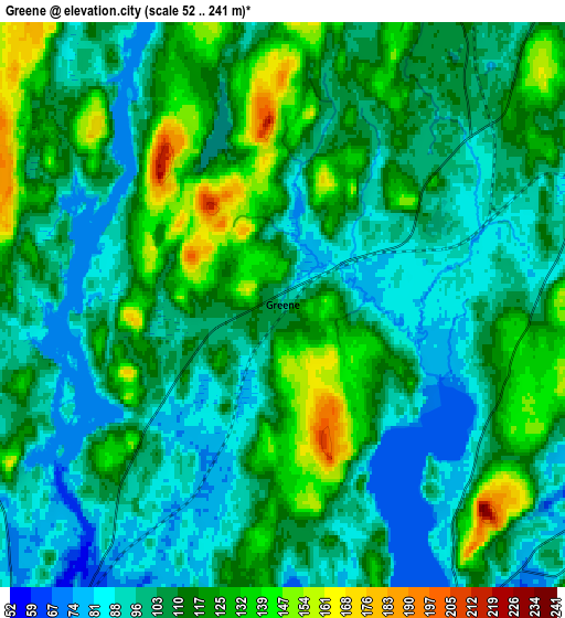 Zoom OUT 2x Greene, United States elevation map