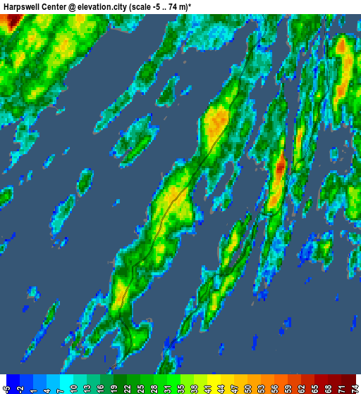 Zoom OUT 2x Harpswell Center, United States elevation map