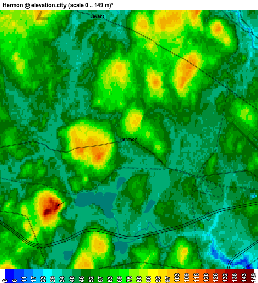 Zoom OUT 2x Hermon, United States elevation map