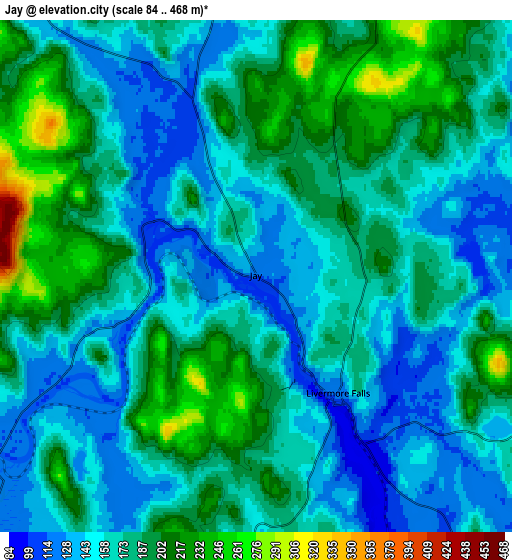 Zoom OUT 2x Jay, United States elevation map