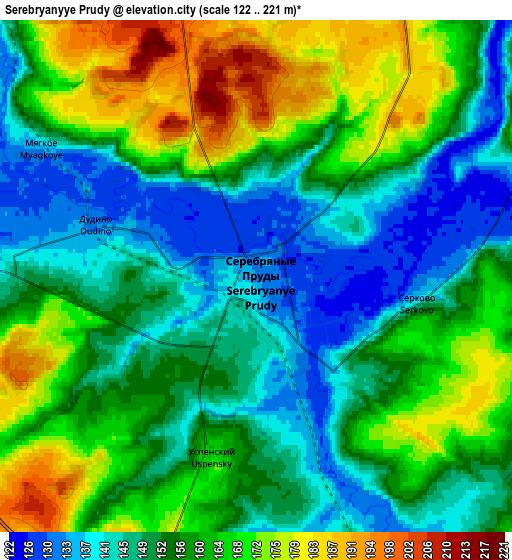 Zoom OUT 2x Serebryanyye Prudy, Russia elevation map