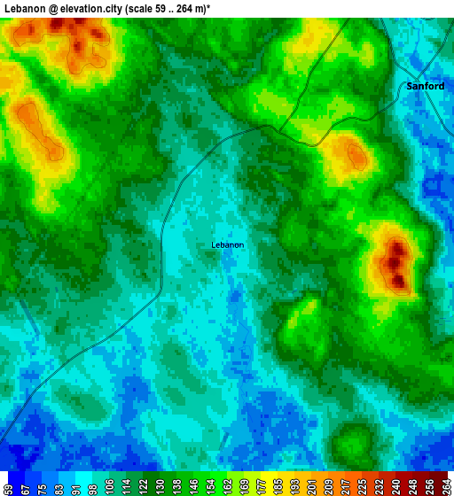 Zoom OUT 2x Lebanon, United States elevation map