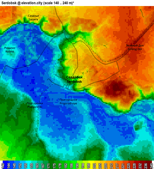 Zoom OUT 2x Serdobsk, Russia elevation map