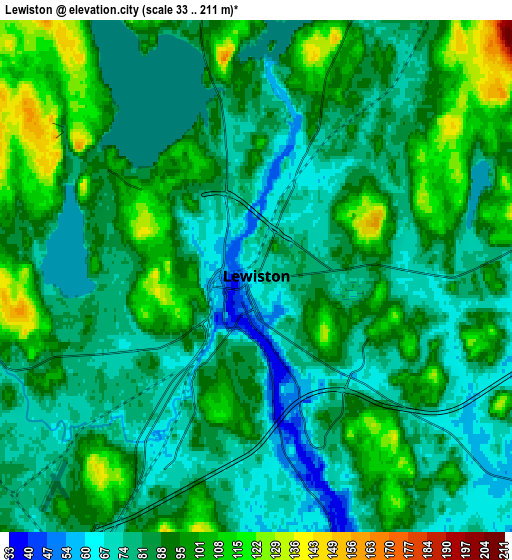 Zoom OUT 2x Lewiston, United States elevation map