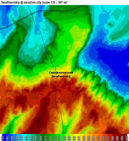 Zoom OUT 2x Serafimovskiy, Russia elevation map