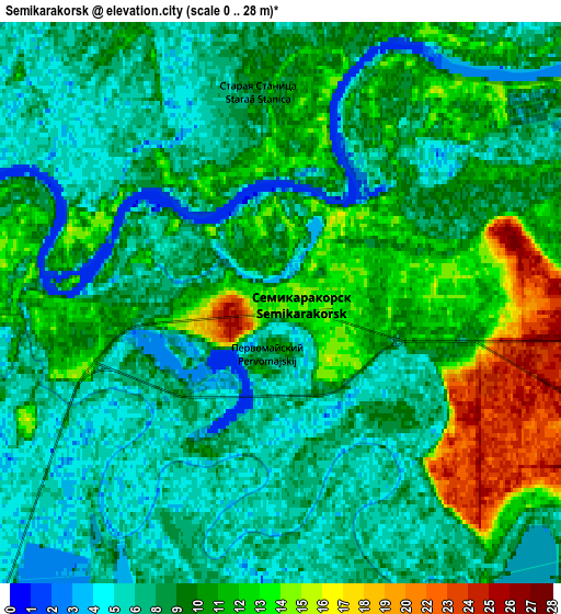 Zoom OUT 2x Semikarakorsk, Russia elevation map