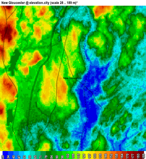 Zoom OUT 2x New Gloucester, United States elevation map