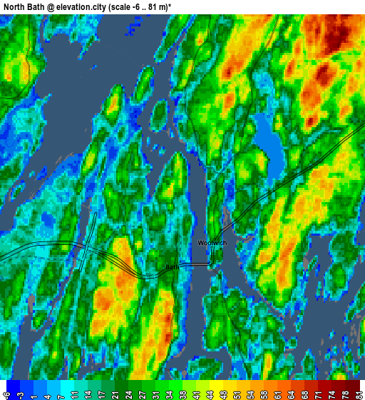 Zoom OUT 2x North Bath, United States elevation map