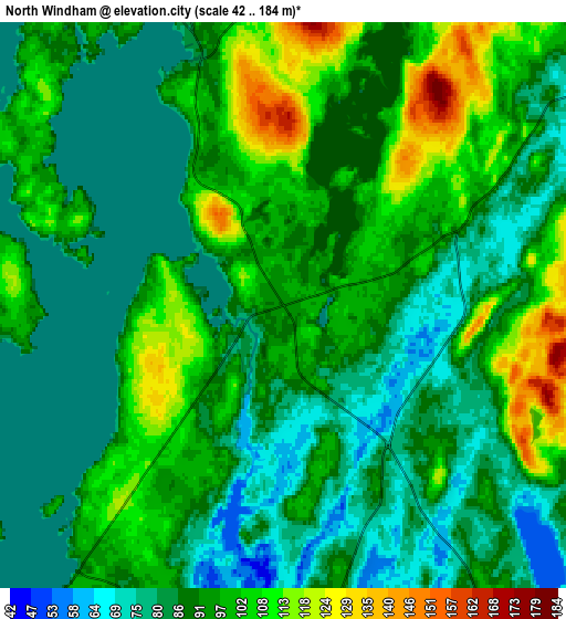 Zoom OUT 2x North Windham, United States elevation map