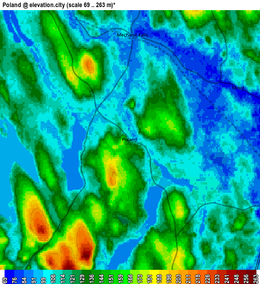 Zoom OUT 2x Poland, United States elevation map