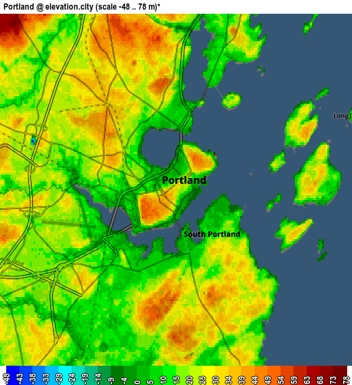 Zoom OUT 2x Portland, United States elevation map