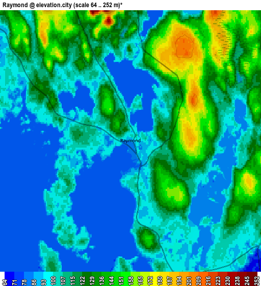 Zoom OUT 2x Raymond, United States elevation map