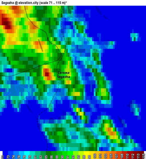 Zoom OUT 2x Segezha, Russia elevation map