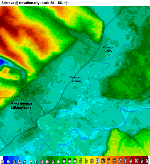 Zoom OUT 2x Sebrovo, Russia elevation map