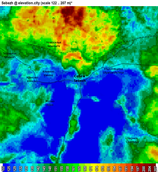 Zoom OUT 2x Sebezh, Russia elevation map