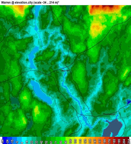 Zoom OUT 2x Warren, United States elevation map