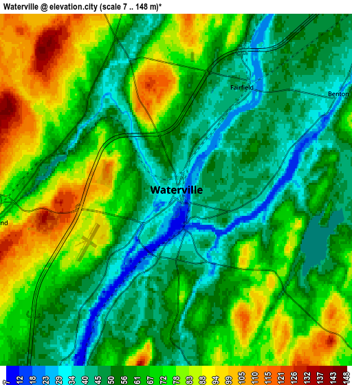 Zoom OUT 2x Waterville, United States elevation map