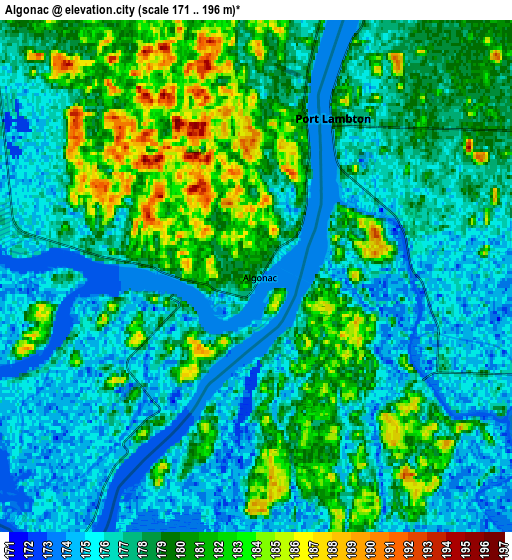 Zoom OUT 2x Algonac, United States elevation map