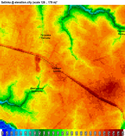 Zoom OUT 2x Satinka, Russia elevation map