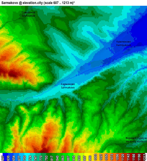 Zoom OUT 2x Sarmakovo, Russia elevation map